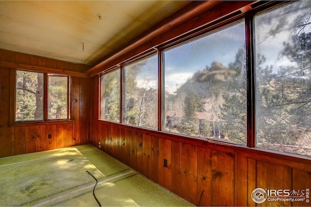 unfurnished sunroom featuring a wealth of natural light