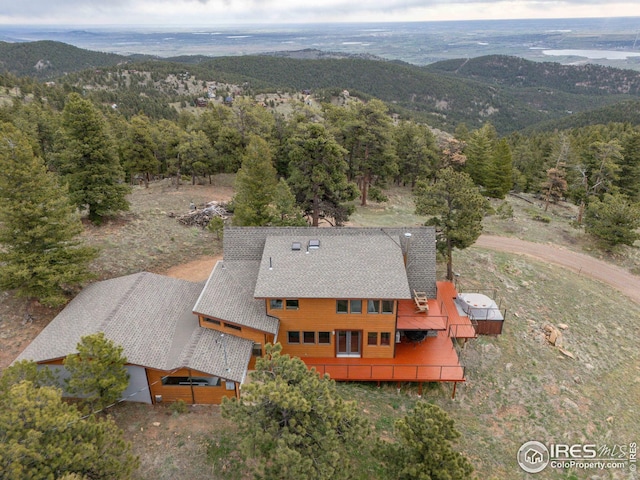 bird's eye view with a mountain view
