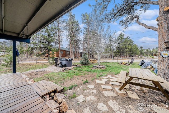 view of yard with fence