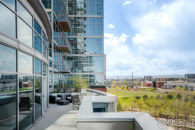1700 Bassett St Unit 1808, Denver, CO 80202 - exterior space featuring an outdoor hangout area, a city view, and a balcony