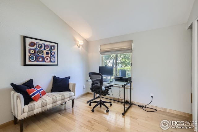912 Sailors Reef Ft, Collins, CO 80525 - office space with wood finished floors, baseboards, and lofted ceiling