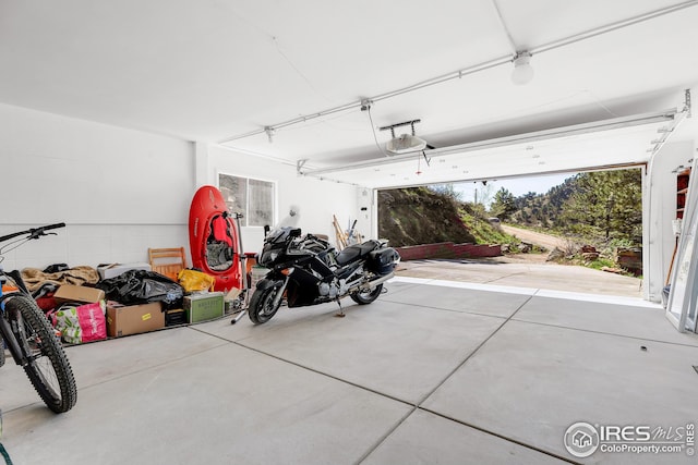garage featuring a garage door opener