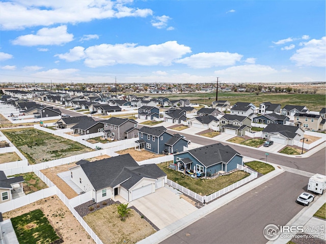 drone / aerial view with a residential view