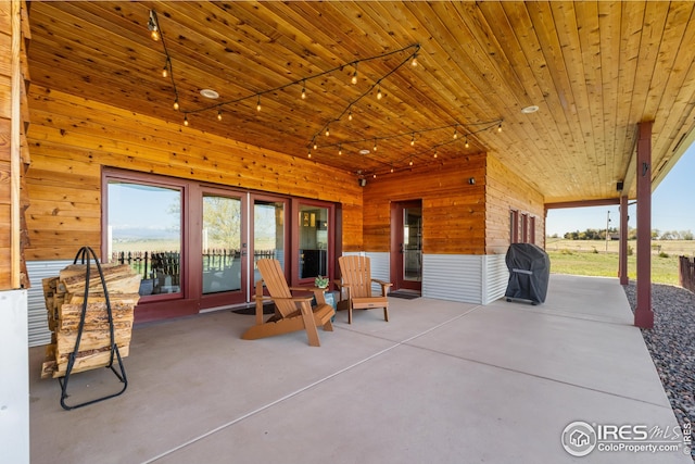 view of patio / terrace featuring grilling area and french doors
