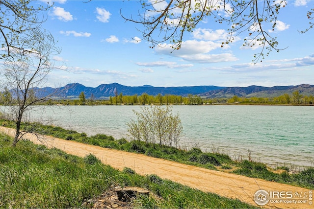 water view featuring a mountain view