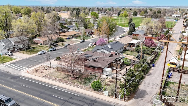 aerial view featuring a residential view