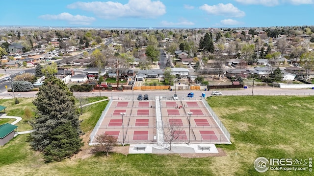 drone / aerial view with a residential view