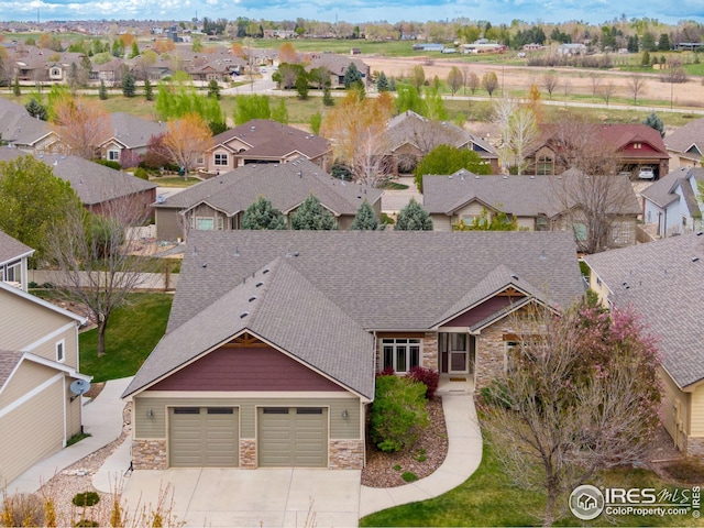 drone / aerial view featuring a residential view