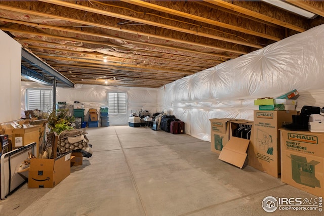 view of basement