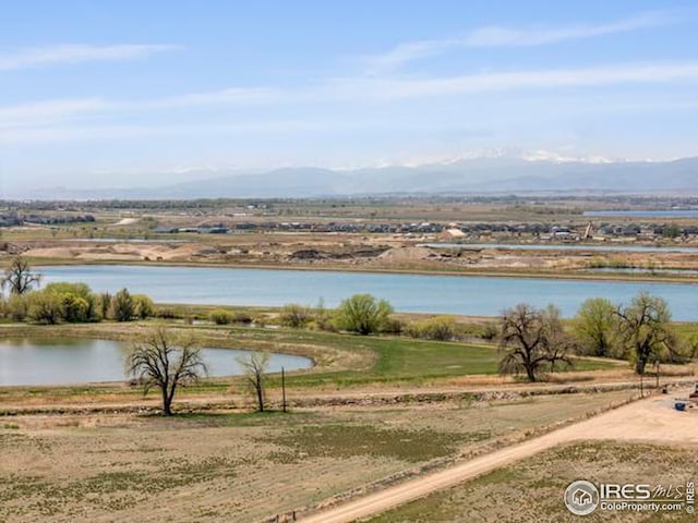 property view of water featuring a mountain view
