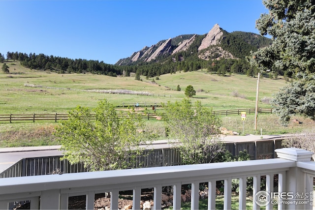 property view of mountains with a rural view