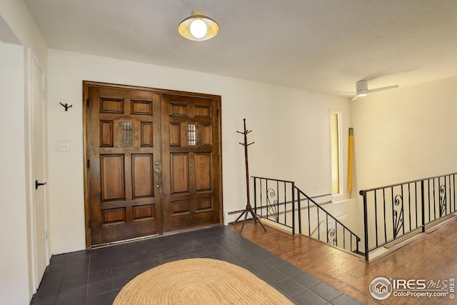 entrance foyer with tile patterned floors