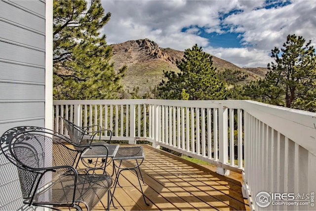 18 Pine St, Jamestown, CO 80455 - wooden terrace featuring a mountain view