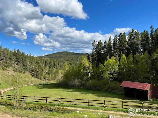 7127 Coal Creek Canyon Hwy, Nederland, CO 80466 - view of mountain background with a heavily wooded area, rural landscape, and a pastoral area