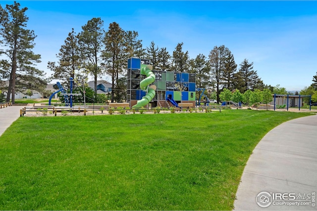 community play area featuring a yard