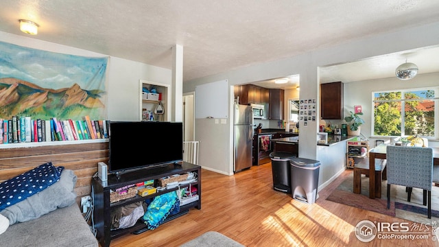 living room featuring light wood-style floors