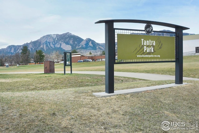 750 W Moorhead Cir Unit A, Boulder, CO 80305 - surrounding community with a mountain view and a lawn