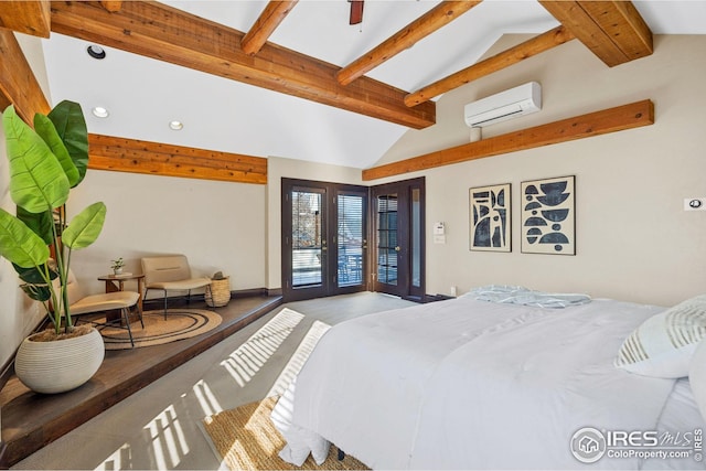229 Albion St, Denver, CO 80220 - bedroom with a wall unit AC, recessed lighting, and access to exterior