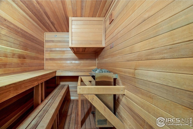 229 Albion St, Denver, CO 80220 - sauna / steam room with wooden walls and wooden ceiling