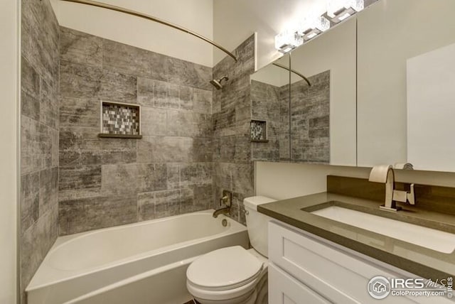 3460 Madison Ave, Boulder, CO 80303 - bathroom featuring toilet, vanity, and tub / shower combination