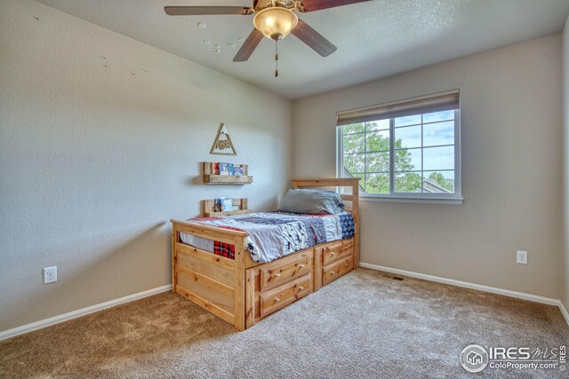 2069 Vineyard Ct, Windsor, CO 80550 - bedroom with carpet, baseboards, and a ceiling fan