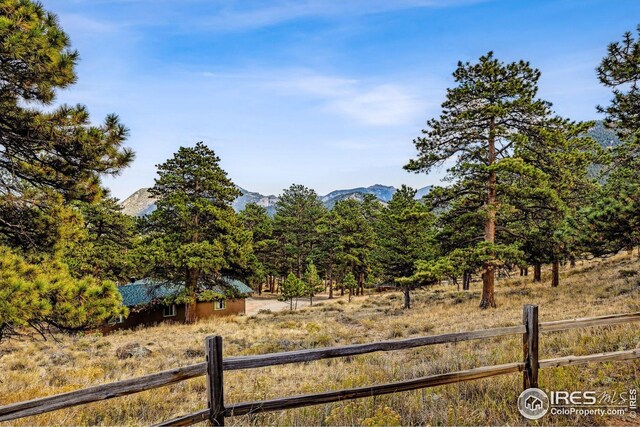 2450 Eagle Cliff Rd, Estes Park, CO 80517 - view of yard with fence and a mountain view