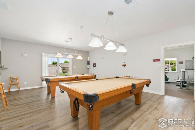 955 Sunchase Dr, Fort Collins, CO 80524 - recreation room with light wood-type flooring, baseboards, and billiards table