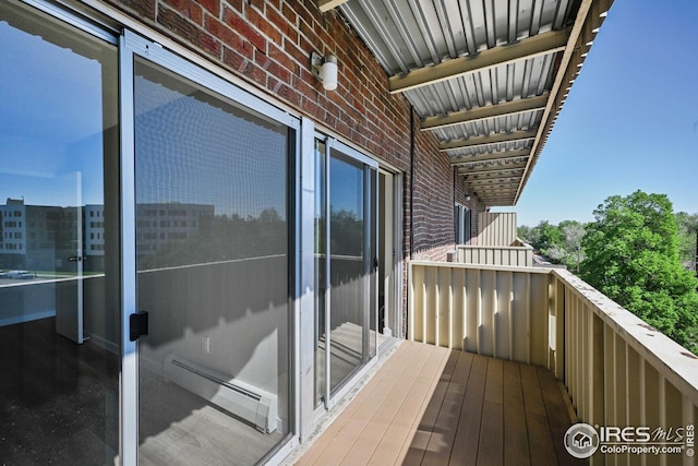 balcony with a baseboard radiator