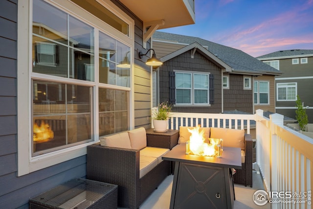 542 Highlands Cir, Erie, CO 80516 - balcony featuring a fire pit