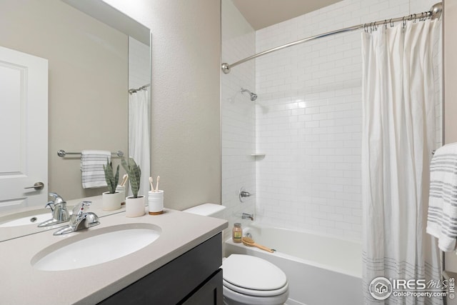 6752 Castello St, Timnath, CO 80547 - bathroom featuring vanity, toilet, and shower / bath combination with curtain