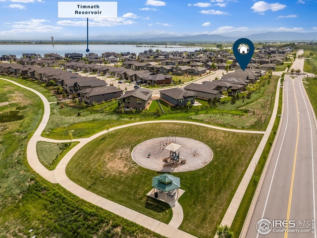 6752 Castello St, Timnath, CO 80547 - aerial view of residential area featuring a nearby body of water