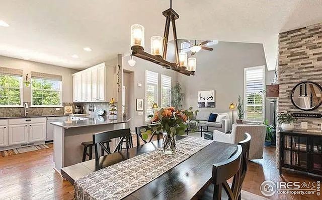 2639 County Fair Ln, Fort Collins, CO 80528 - dining room with plenty of natural light and wood finished floors