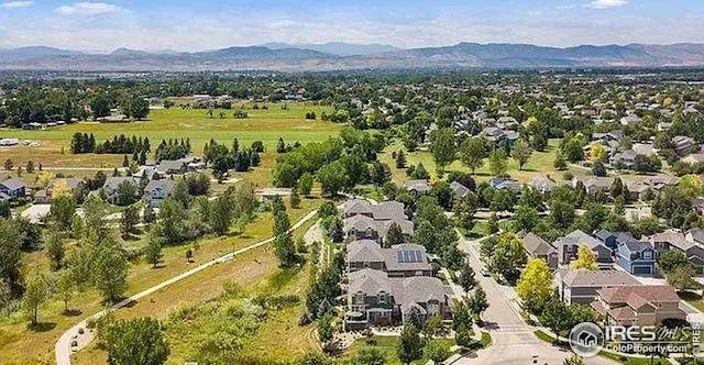 2639 County Fair Ln, Fort Collins, CO 80528 - aerial view of residential area with a mountain backdrop