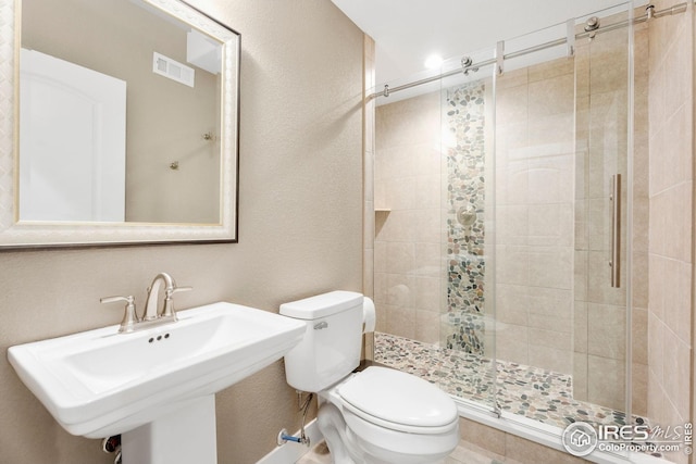 1030 Larimer Ridge Pkwy, Timnath, CO 80547 - bathroom with toilet, a stall shower, and a sink