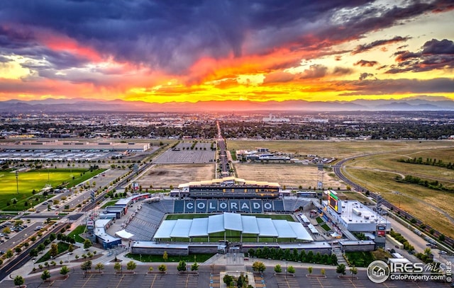 9415 E 58th Dr, Denver, CO 80238 - aerial view at dusk of a mountain view