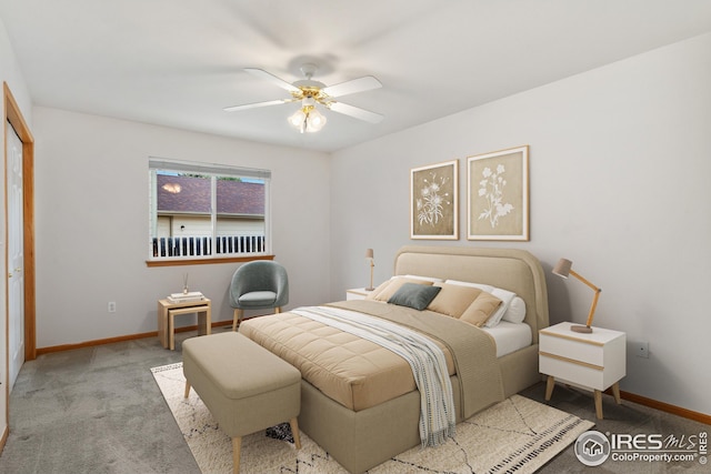474 Radiant Dr, Loveland, CO 80538 - bedroom with carpet floors, baseboards, and a ceiling fan