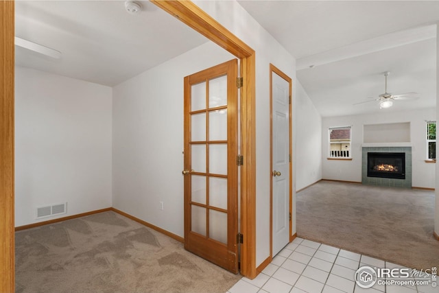 474 Radiant Dr, Loveland, CO 80538 - hall with light colored carpet and baseboards