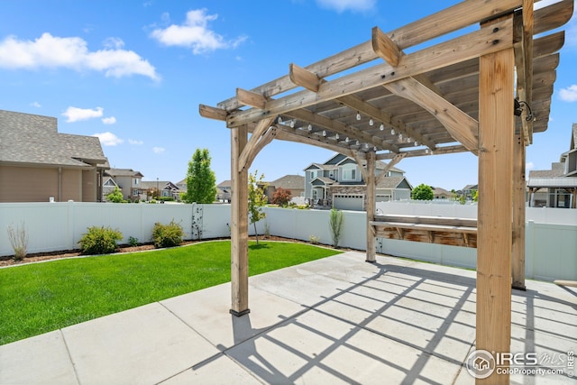 848 Shirttail Peak Dr, Windsor, CO 80550 - view of patio featuring a residential view and a pergola