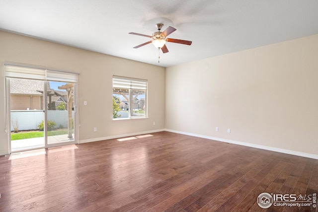 848 Shirttail Peak Dr, Windsor, CO 80550 - empty room featuring ceiling fan, wood finished floors, and baseboards