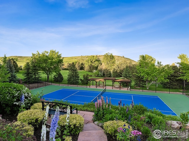 8000 N 41st St, Longmont, CO 80503 - view of tennis court featuring a mountain view