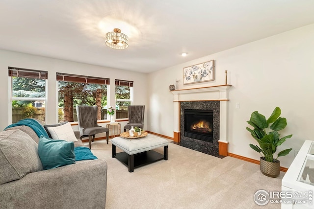 3514 Copper Spring Dr, Fort Collins, CO 80528 - living room featuring carpet flooring and a premium fireplace