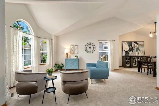 3514 Copper Spring Dr, Fort Collins, CO 80528 - sitting room featuring carpet flooring and vaulted ceiling