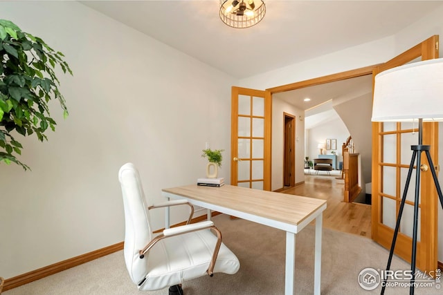 3514 Copper Spring Dr, Fort Collins, CO 80528 - home office featuring french doors and carpet