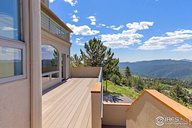 606 Sugarloaf Mountain Rd, Boulder, CO 80302 - wooden terrace featuring a mountain view