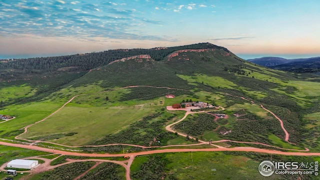 1570 County Road 37e, Lyons, CO 80540 - aerial view at dusk of a mountain view