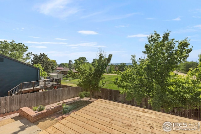 2037 Spencer St, Longmont, CO 80501 - wooden deck featuring a fenced backyard