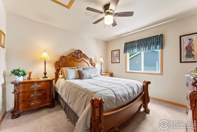 602 S 9th St, Berthoud, CO 80513 - bedroom with light colored carpet and a ceiling fan