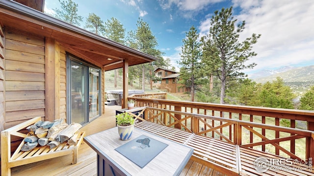 2029 Uplands Cir, Estes Park, CO 80517 - wooden deck featuring a mountain view
