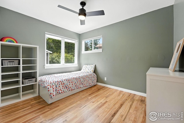 4545 Martin Dr, Boulder, CO 80305 - bedroom with wood finished floors and ceiling fan