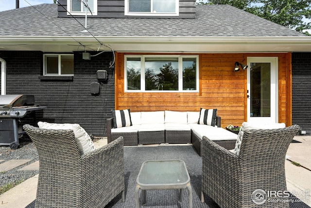 4545 Martin Dr, Boulder, CO 80305 - view of patio / terrace featuring an outdoor living space and grilling area